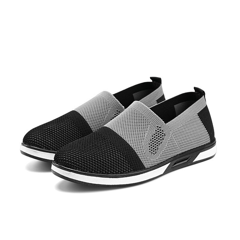 Herren-mesh-casual-turnschuhe Leichter Atmungsaktiver Sneaker Lässige Sportschuhe Gestrickt Bequem Flach