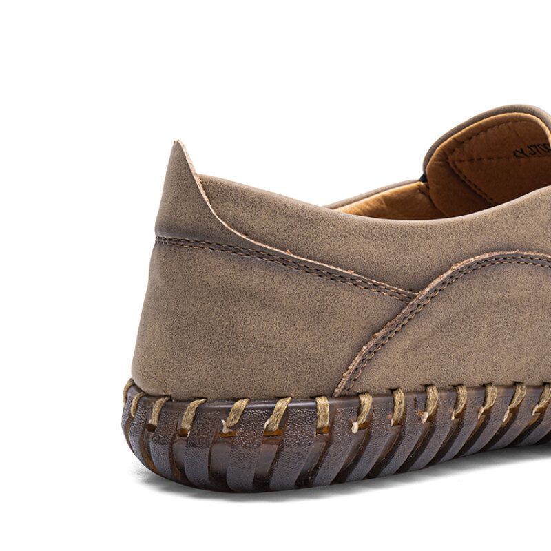 Herren-mikrofaser-leder Handgenäht Weicher Slip-on Lässige Bequeme Flache Schuhe