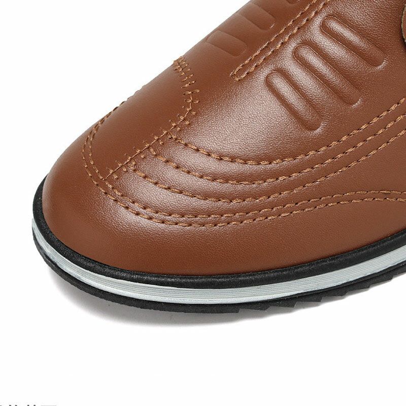 Herren Pu-leder Rutschfeste Casual Business Schnürschuhe