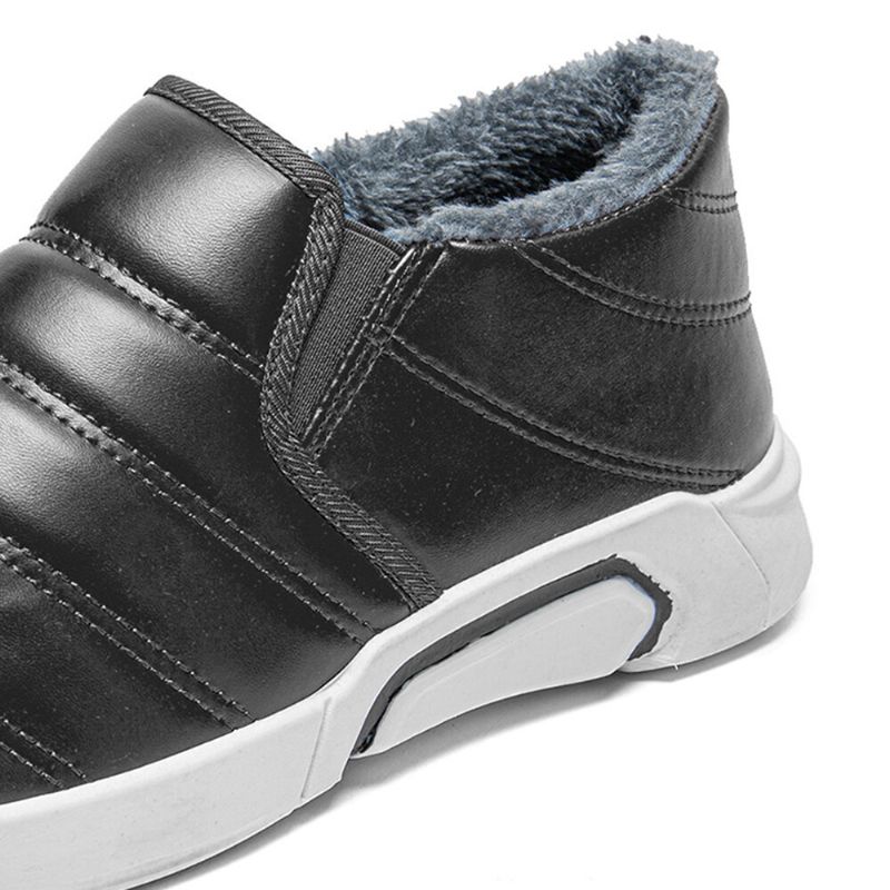 Herren Winter Warmes Plüschfutter Weiche Sohle Rutschfeste Slip-on Freizeitschuhe