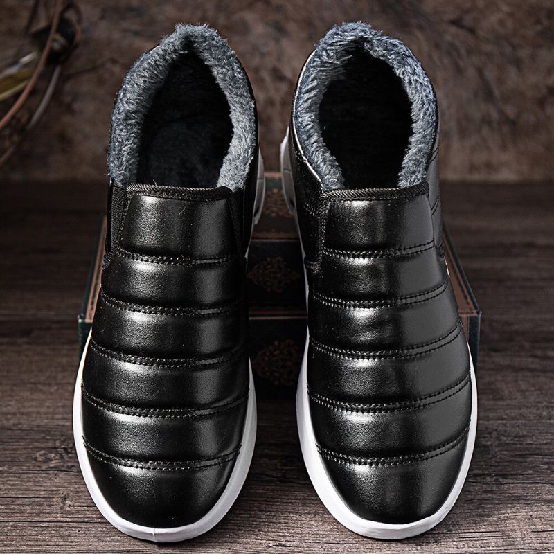 Herren Winter Warmes Plüschfutter Weiche Sohle Rutschfeste Slip-on Freizeitschuhe