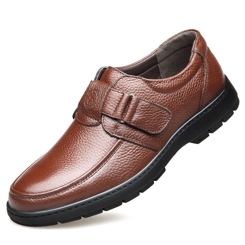 Klassische Herren-slip-on-business-schuhe Aus Weichem Rindsleder Mit Klettverschluss