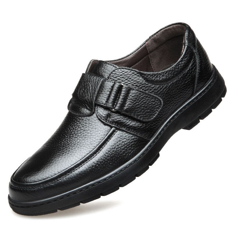 Klassische Herren-slip-on-business-schuhe Aus Weichem Rindsleder Mit Klettverschluss