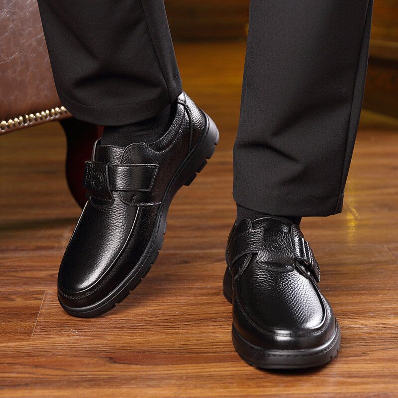 Klassische Herren-slip-on-business-schuhe Aus Weichem Rindsleder Mit Klettverschluss