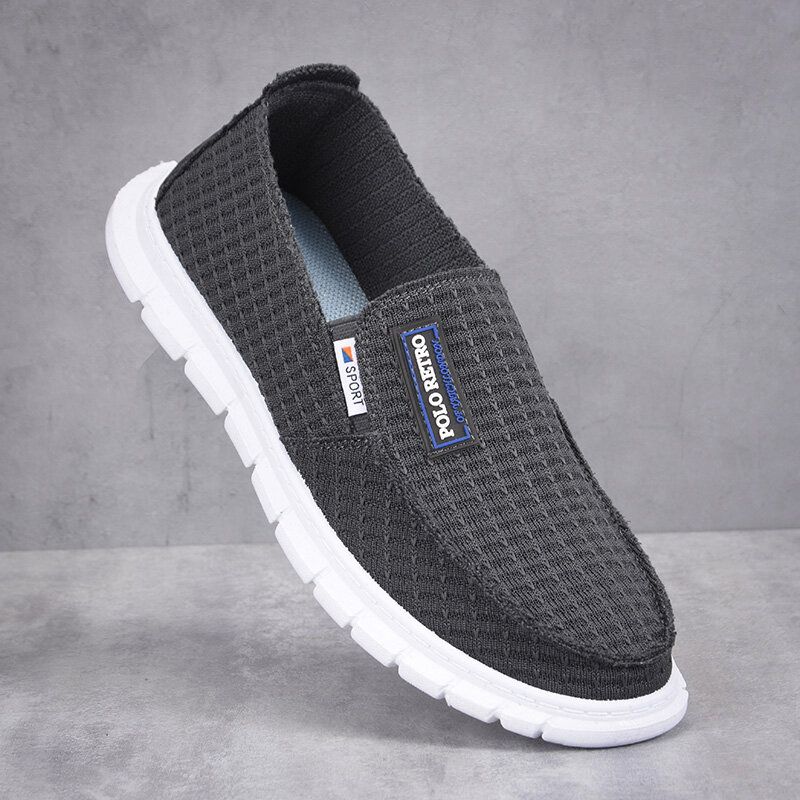 Männer Atmungsaktiver Stoff Weicher Boden Leichter Slip-on Bequeme Arbeits-freizeitschuhe