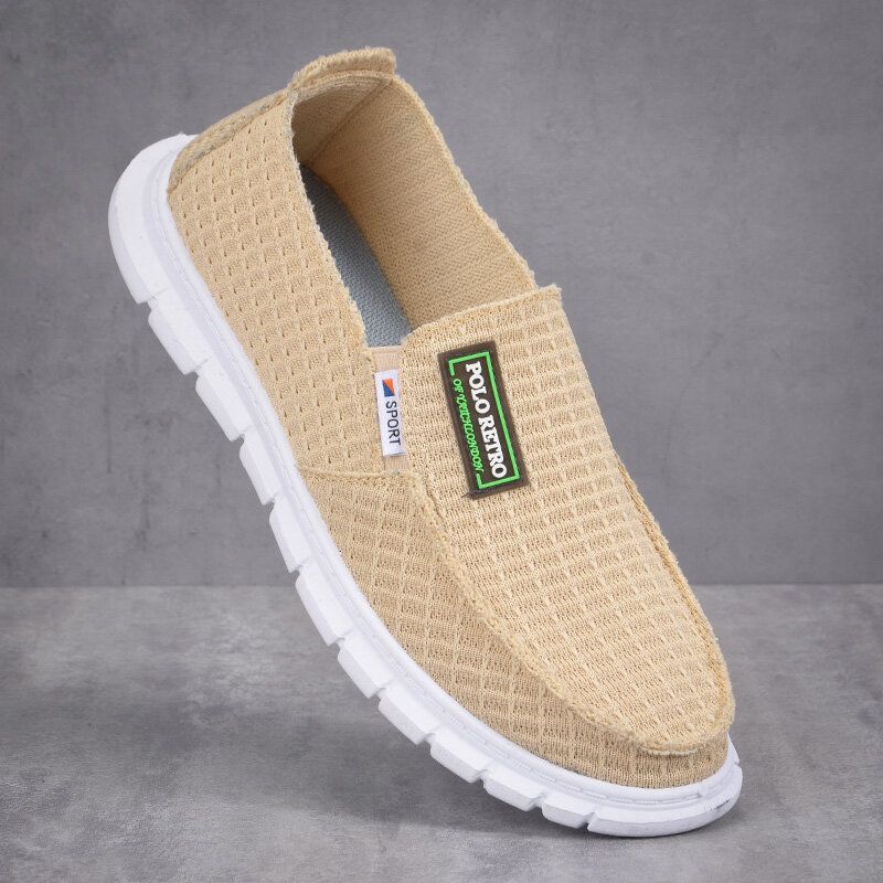 Männer Atmungsaktiver Stoff Weicher Boden Leichter Slip-on Bequeme Arbeits-freizeitschuhe