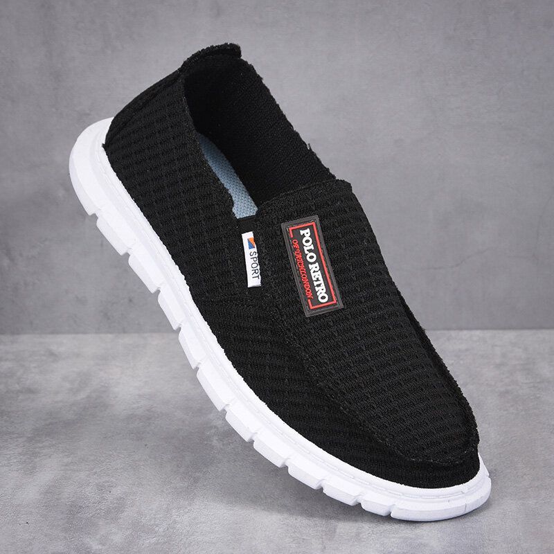 Männer Atmungsaktiver Stoff Weicher Boden Leichter Slip-on Bequeme Arbeits-freizeitschuhe