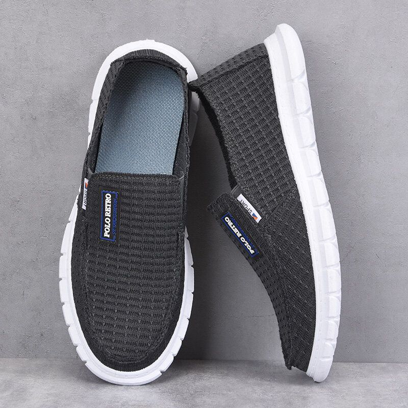 Männer Atmungsaktiver Stoff Weicher Boden Leichter Slip-on Bequeme Arbeits-freizeitschuhe