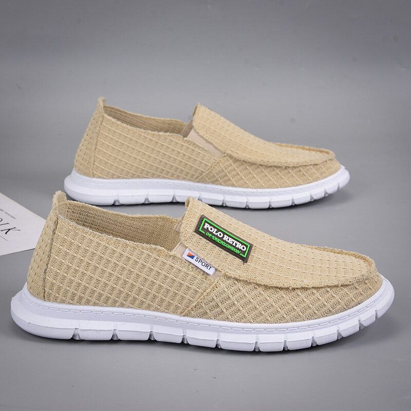 Männer Atmungsaktiver Stoff Weicher Boden Leichter Slip-on Bequeme Arbeits-freizeitschuhe