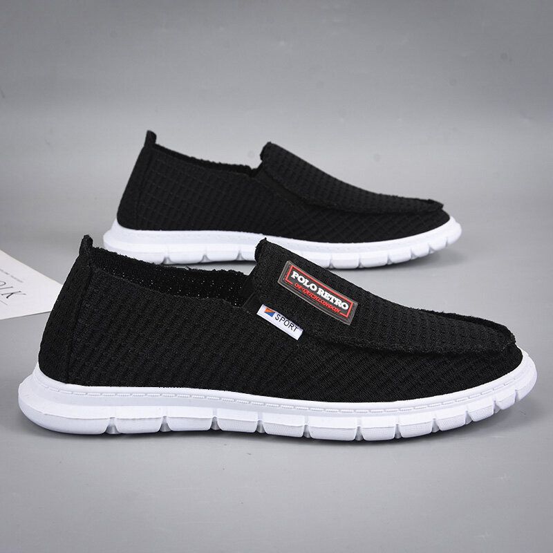 Männer Atmungsaktiver Stoff Weicher Boden Leichter Slip-on Bequeme Arbeits-freizeitschuhe