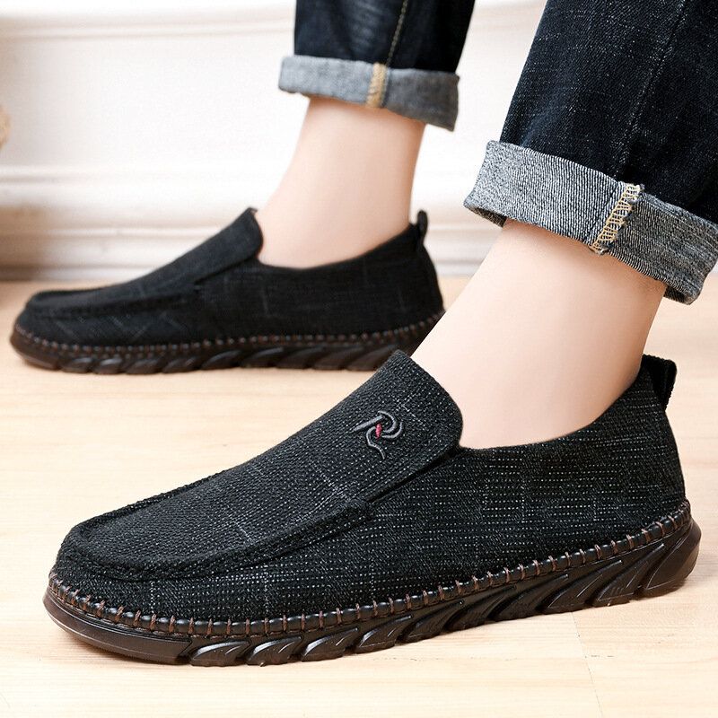 Männer Im Alten Peking-stil Handgenähte Slip-on-freizeitschuhe