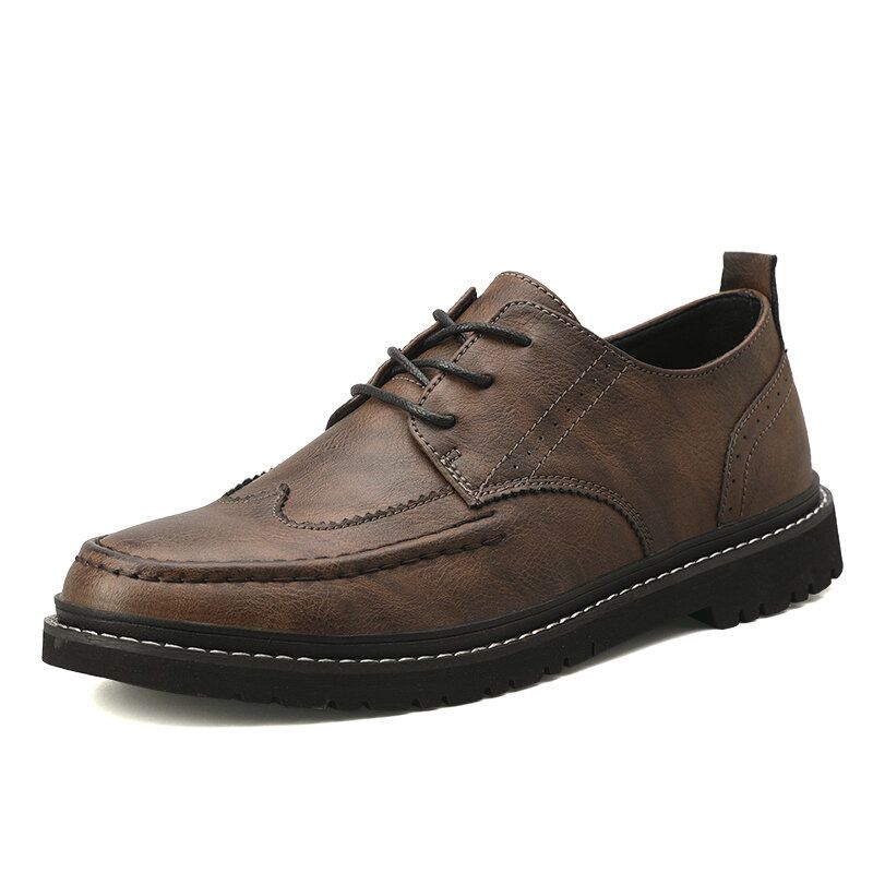 Männer Leder Atmungsaktive Weiche Sohle Retro Kurze England Style Casual Business Schuhe