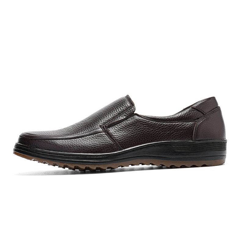 Männer Leder Atmungsaktive Weiche Sohle Rutschfeste Bequeme Slip-on Casual Business Schuhe