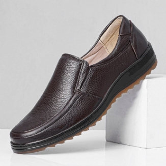 Männer Leder Atmungsaktive Weiche Sohle Rutschfeste Bequeme Slip-on Casual Business Schuhe