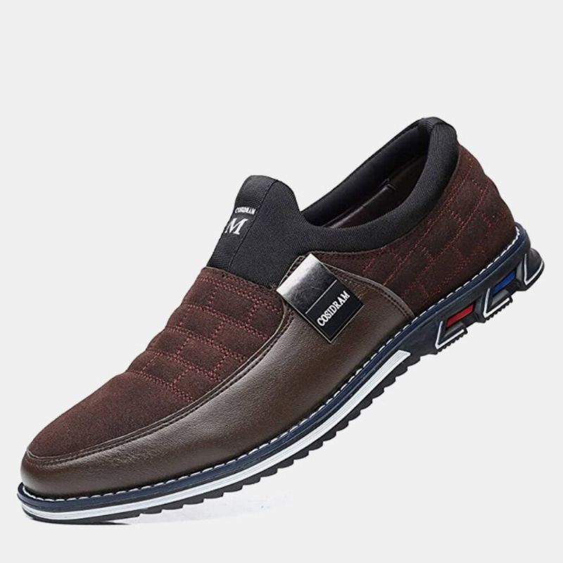 Männer Leder Atmungsaktive Weiche Sohle Wildleder Spleißen Kurze Slip-on Lässige Business-schuhe