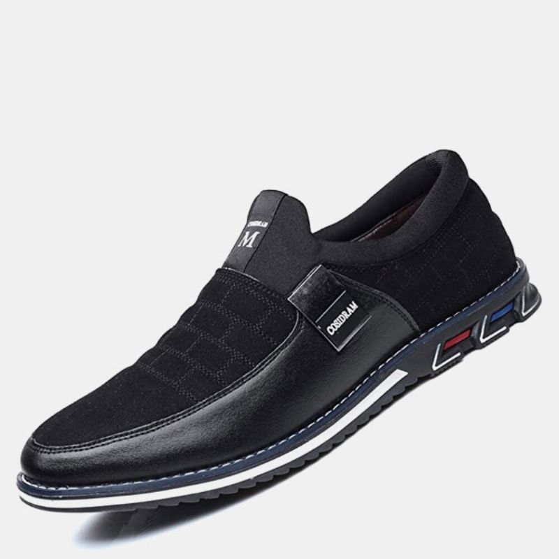 Männer Leder Atmungsaktive Weiche Sohle Wildleder Spleißen Kurze Slip-on Lässige Business-schuhe