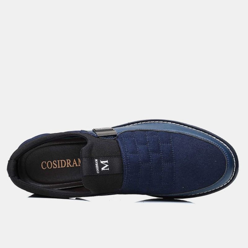 Männer Leder Atmungsaktive Weiche Sohle Wildleder Spleißen Kurze Slip-on Lässige Business-schuhe