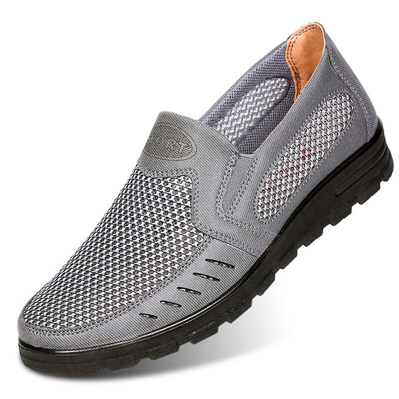 Männer Mesh Atmungsaktiv Aushöhlen Rutschfeste Weiche Sohle Slip On Freizeitschuhe