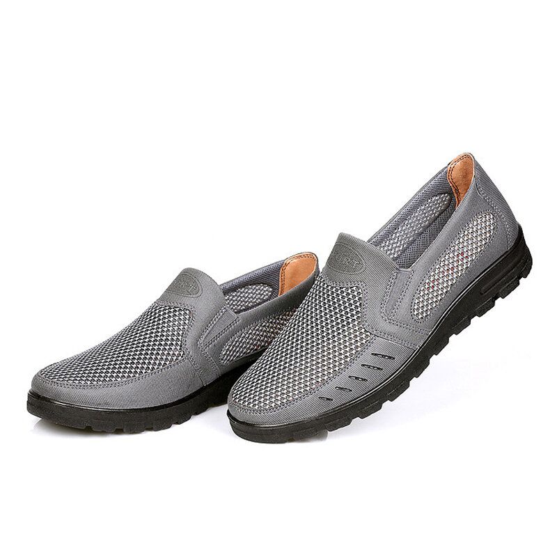 Männer Mesh Atmungsaktiv Aushöhlen Rutschfeste Weiche Sohle Slip On Freizeitschuhe