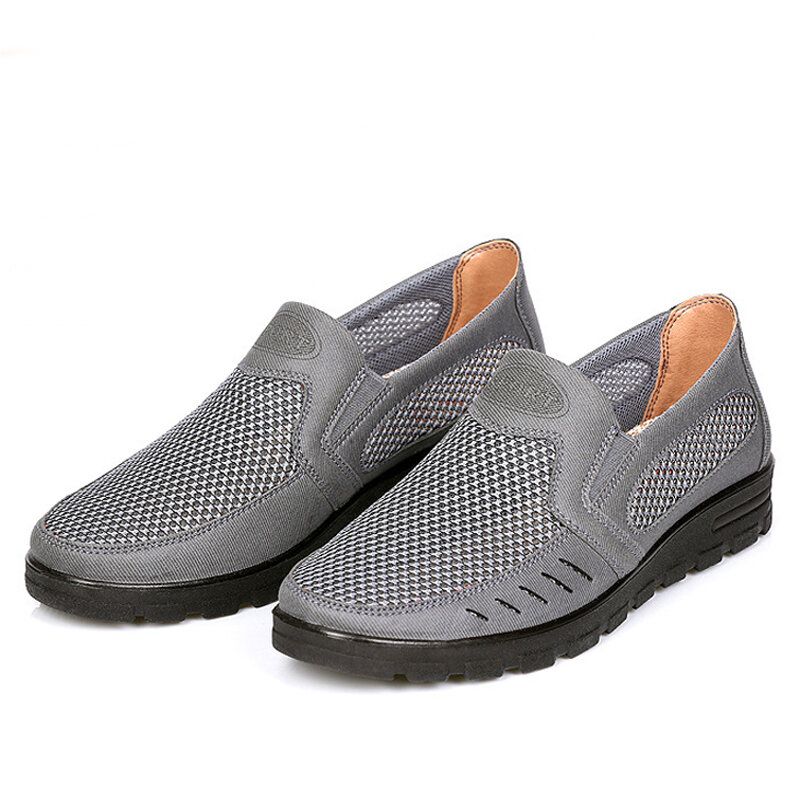 Männer Mesh Atmungsaktiv Aushöhlen Rutschfeste Weiche Sohle Slip On Freizeitschuhe