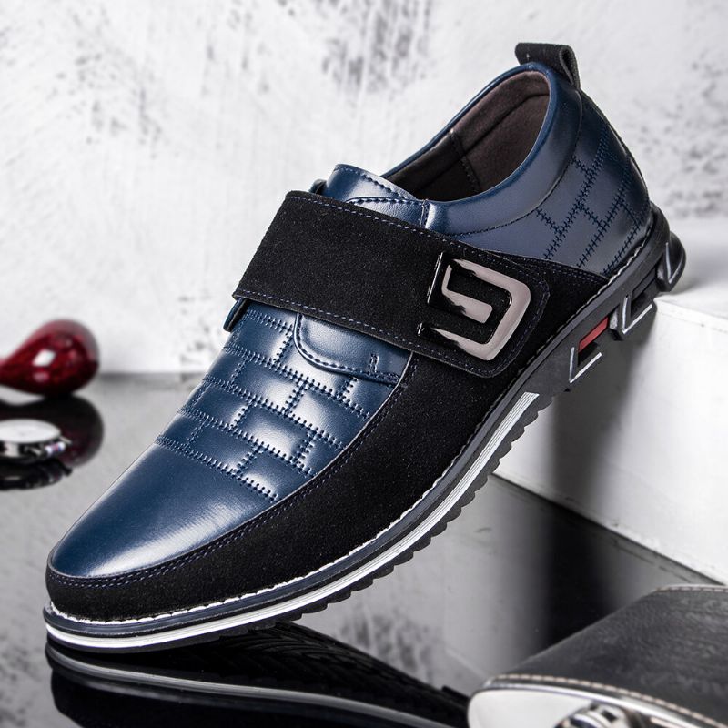 Männer Metalldekor Echtes Leder Spleißen Rutschfeste Hakenschlaufe Business Casual Schuhe