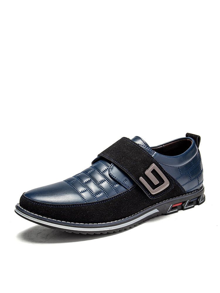 Männer Metalldekor Echtes Leder Spleißen Rutschfeste Hakenschlaufe Business Casual Schuhe