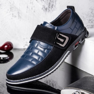 Männer Metalldekor Echtes Leder Spleißen Rutschfeste Hakenschlaufe Business Casual Schuhe