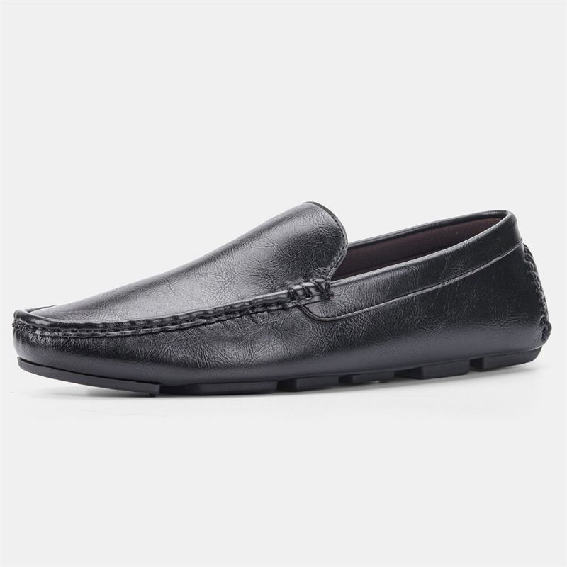 Männer Mikrofaser Leder Atmungsaktive Vintage Weiche Sohle Slip On Bequeme Fahr Freizeitschuhe