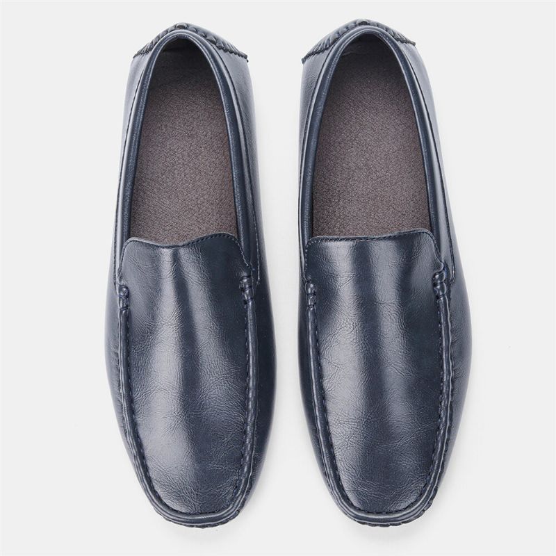 Männer Mikrofaser Leder Atmungsaktive Vintage Weiche Sohle Slip On Bequeme Fahr Freizeitschuhe