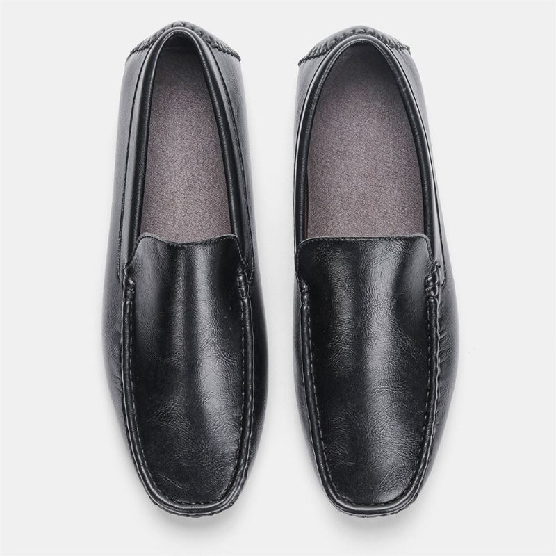 Männer Mikrofaser Leder Atmungsaktive Vintage Weiche Sohle Slip On Bequeme Fahr Freizeitschuhe