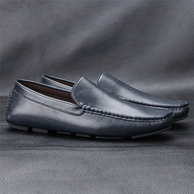 Männer Mikrofaser Leder Atmungsaktive Vintage Weiche Sohle Slip On Bequeme Fahr Freizeitschuhe