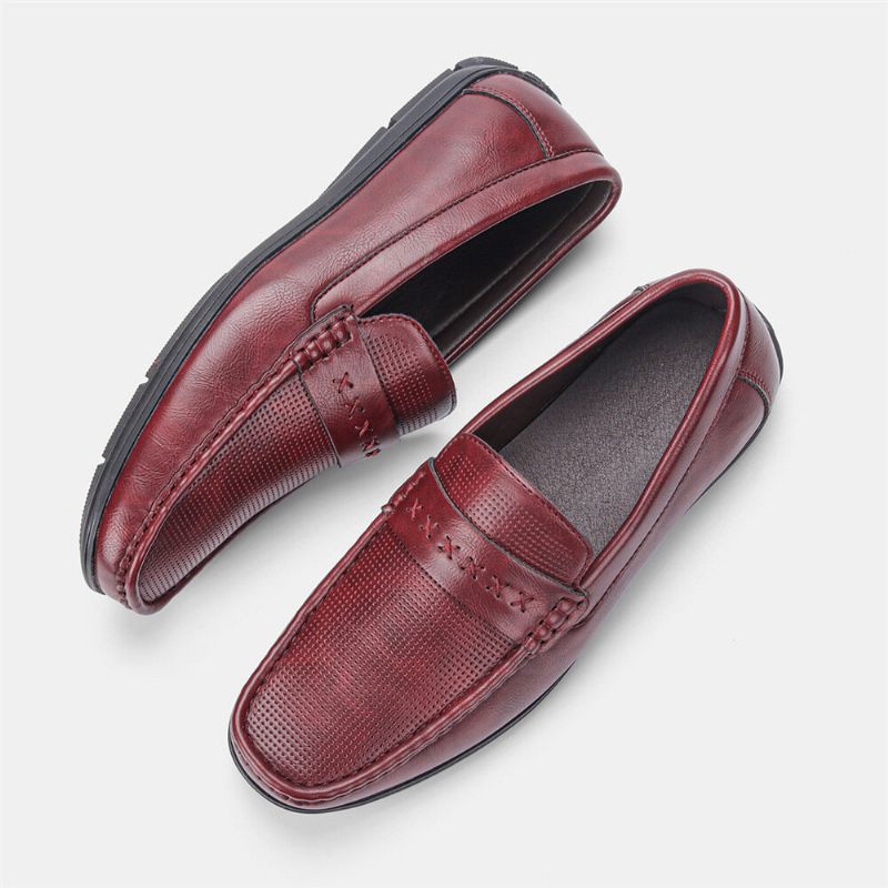 Männer Mikrofaser-leder Atmungsaktive Weiche Sohle Slip-on Bequeme Vintage Casual Driving Schuhe