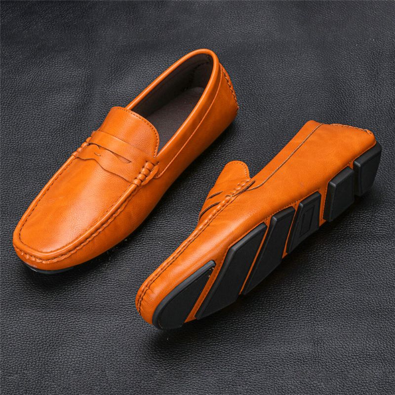 Männer Mikrofaser-leder Atmungsaktive Weiche Sohle Slip-on Bequeme Vintage Casual Driving Schuhe