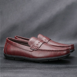 Männer Mikrofaser-leder Atmungsaktive Weiche Sohle Slip-on Bequeme Vintage Casual Driving Schuhe