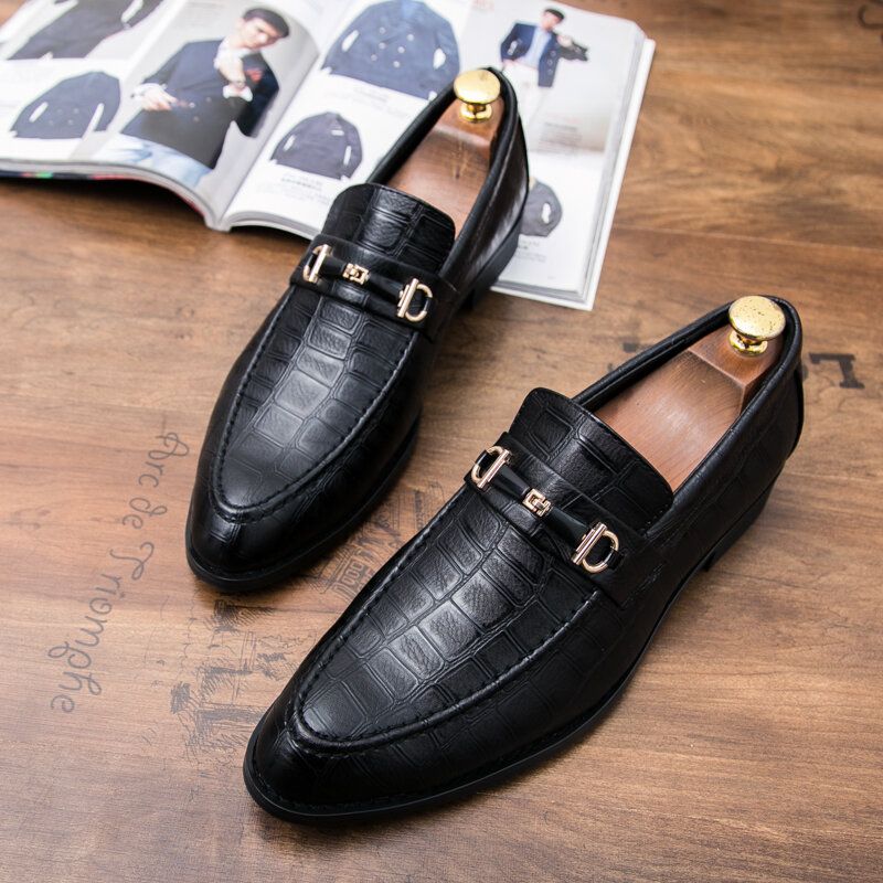 Männer Mikrofaser-leder Atmungsaktive Weiche Sohle Slip-on Klassische Solide Freizeit-business-schuhe