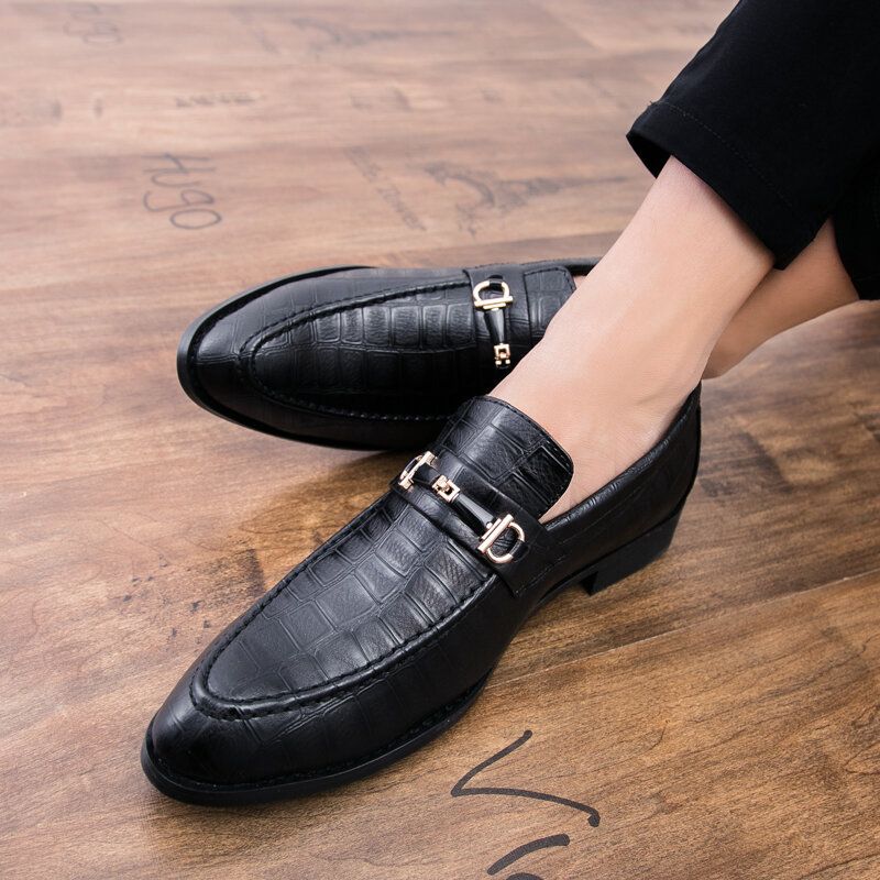 Männer Mikrofaser-leder Atmungsaktive Weiche Sohle Slip-on Klassische Solide Freizeit-business-schuhe