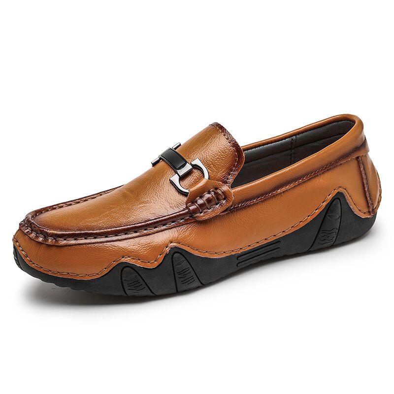 Männer Retro-mikrofaser-leder-slip-on-runde Toed Driving Loafers Schuhe