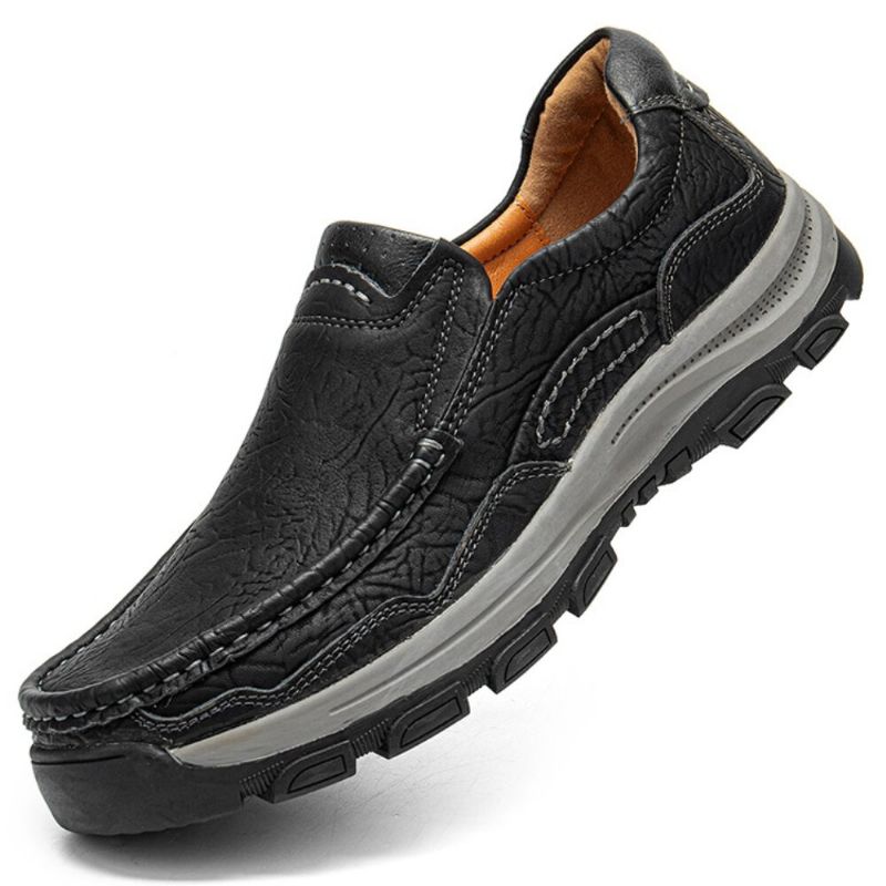 Männer Rindsleder Atmungsaktive Weiche Sohle Bequeme Slip On Outdoor Sport Freizeitschuhe