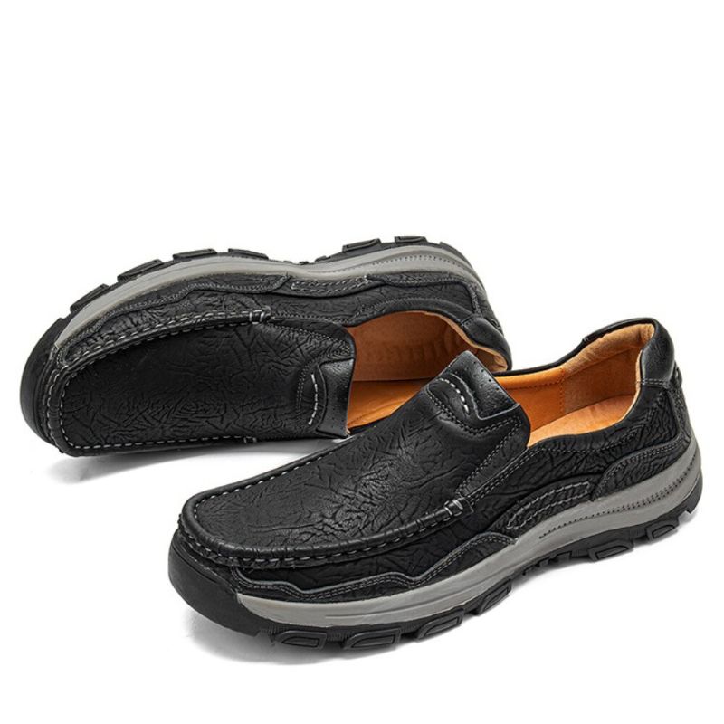 Männer Rindsleder Atmungsaktive Weiche Sohle Bequeme Slip On Outdoor Sport Freizeitschuhe