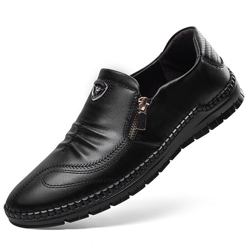 Männer Rindsleder Atmungsaktive Weiche Sohle Slip-on Bequeme Business Casual Schuhe