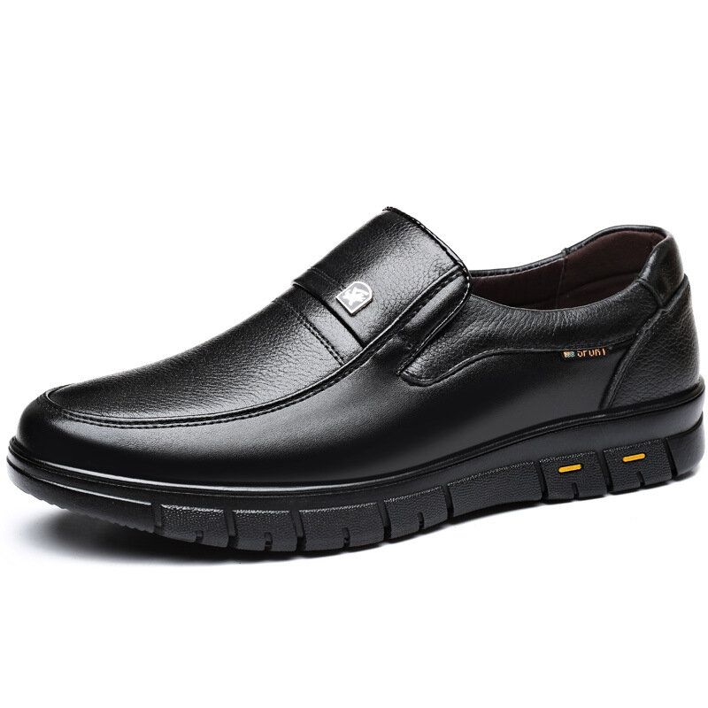 Männer Rindsleder Atmungsaktive Weiche Sohle Slip-on Klassische Freizeit-business-schuhe