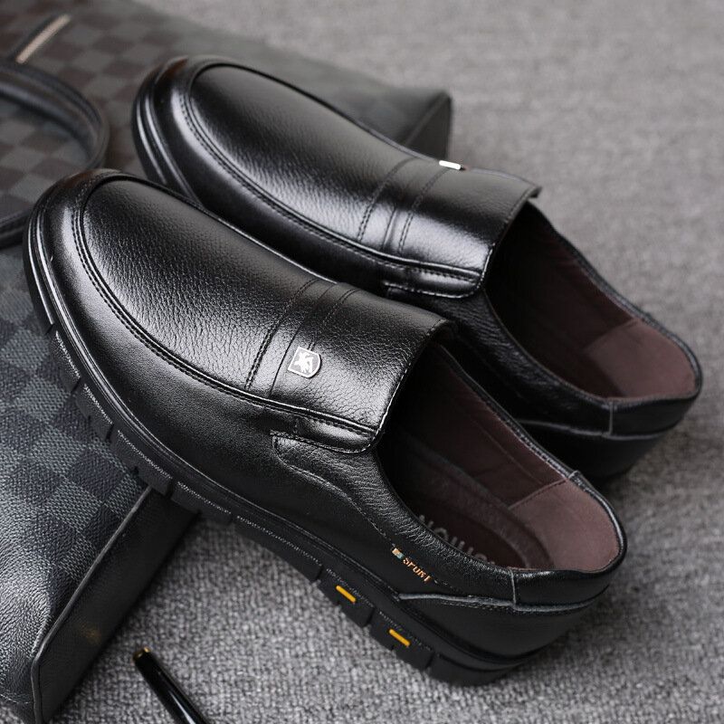 Männer Rindsleder Atmungsaktive Weiche Sohle Slip-on Klassische Freizeit-business-schuhe