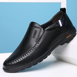 Männer Rindsleder Aushöhlen Atmungsaktive Soft Bottom Slip-on Casual Lederschuhe