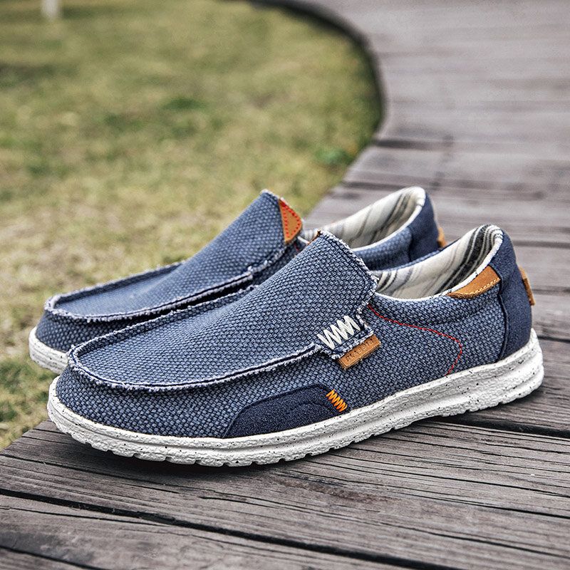 Old Peking Stilvolle Slip-on-casual-canvas-schuhe Mit Runder Zehenpartie Für Herren