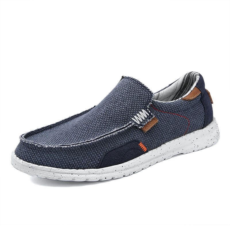 Old Peking Stilvolle Slip-on-casual-canvas-schuhe Mit Runder Zehenpartie Für Herren