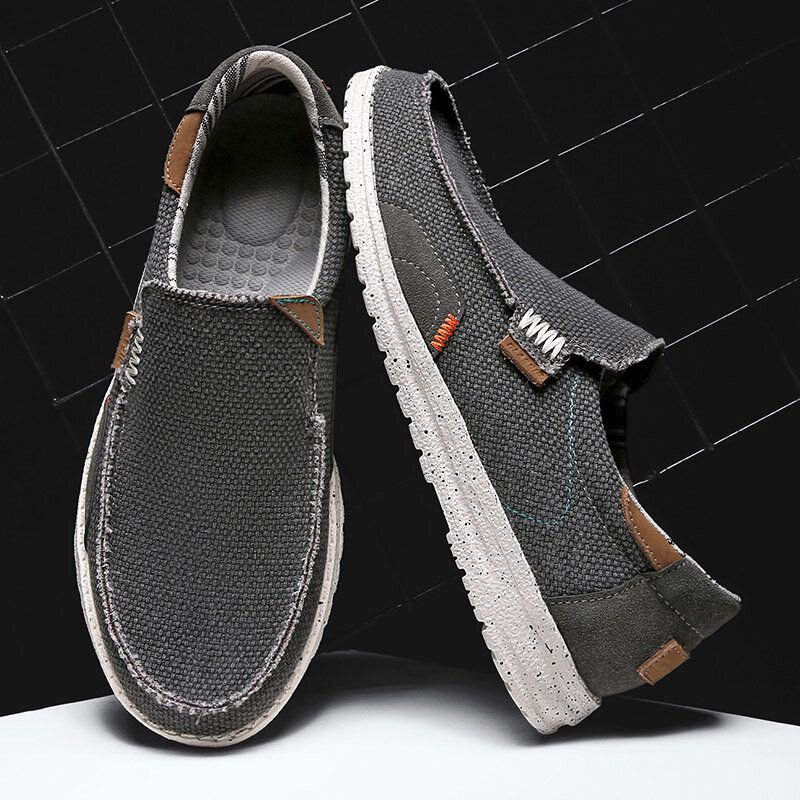 Old Peking Stilvolle Slip-on-casual-canvas-schuhe Mit Runder Zehenpartie Für Herren