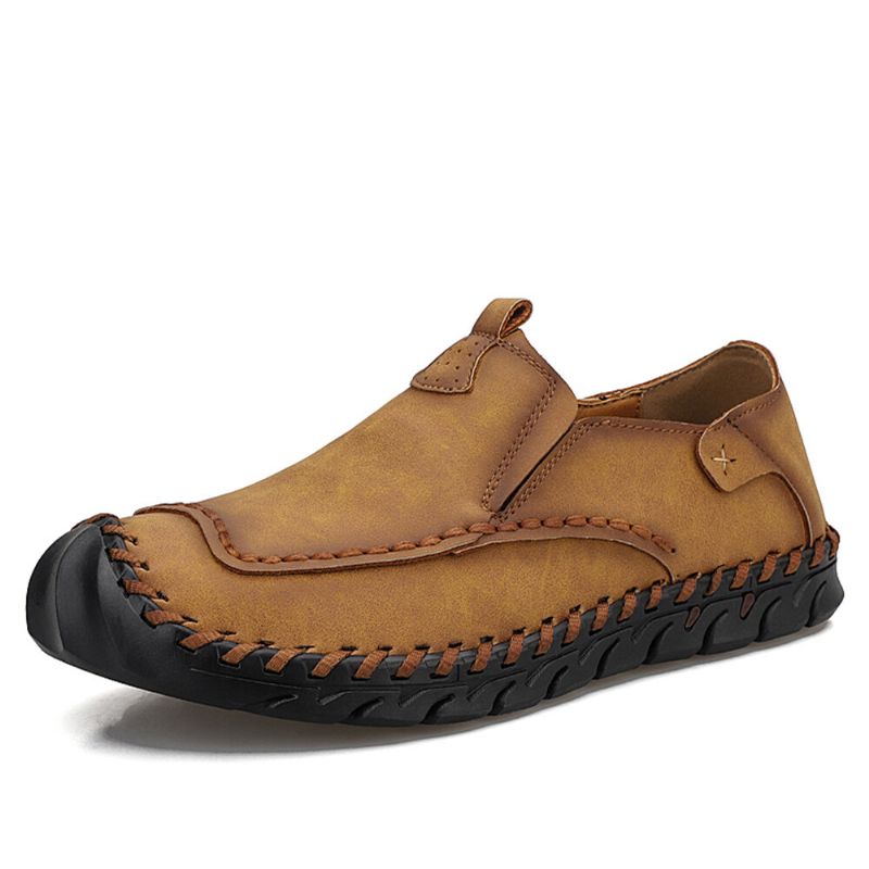 Rutschfeste Outdoor-loafer Für Herren Handgenähte Slipper Zum Hineinschlüpfen