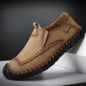 Rutschfeste Outdoor-loafer Für Herren Handgenähte Slipper Zum Hineinschlüpfen