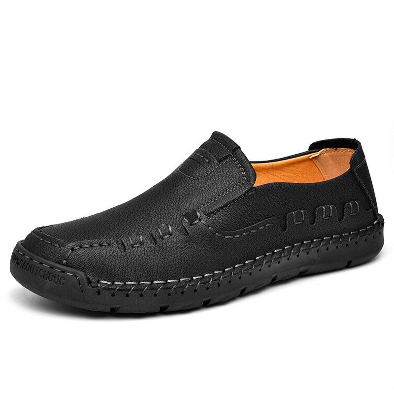 Rutschfeste Outdoor-loafer Für Herren Handgenähte Slipper Zum Hineinschlüpfen