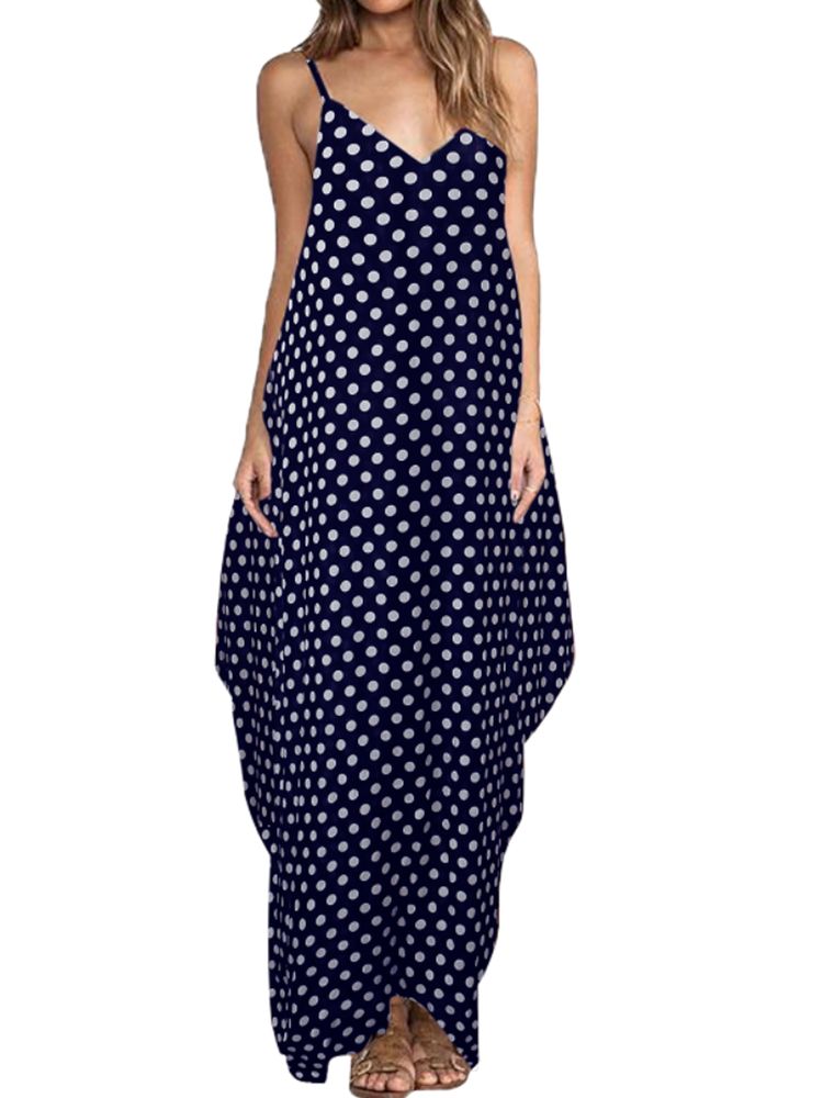 Ärmelloses Geometrisch Bedrucktes Sommer-maxikleid Für Damen